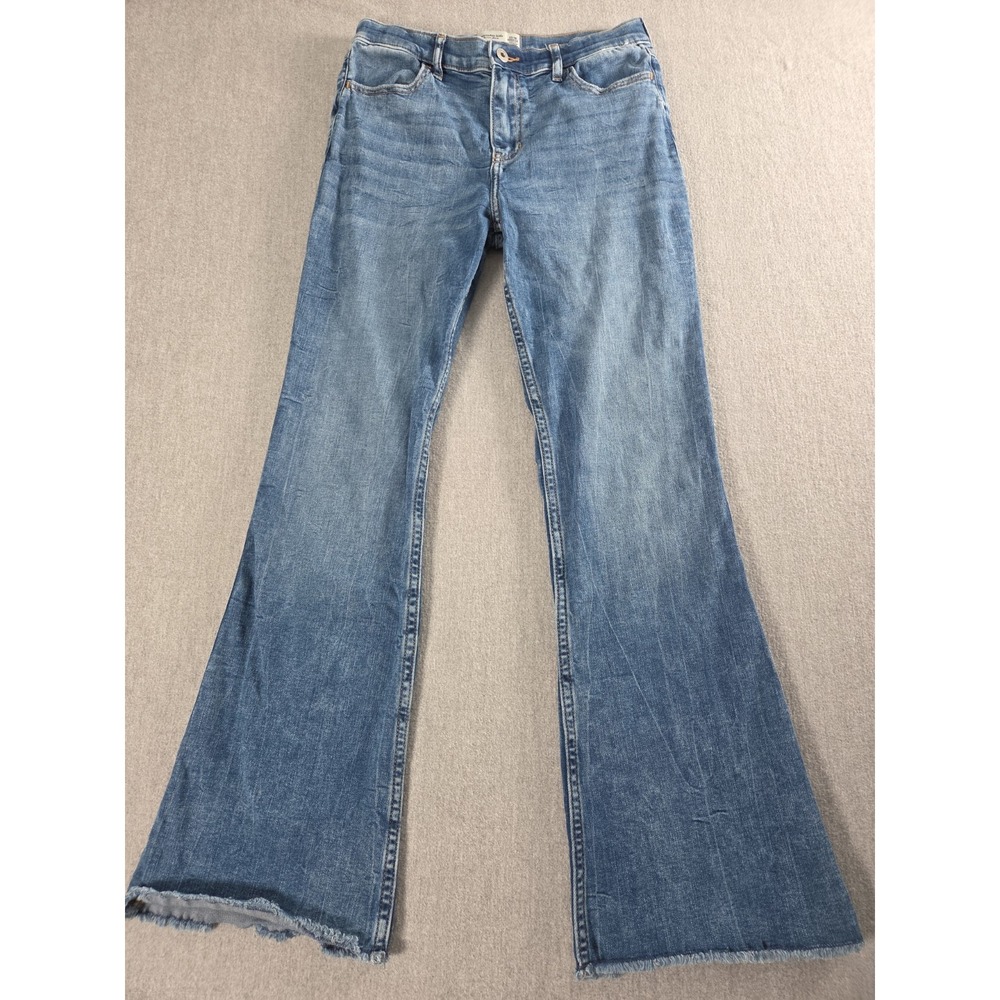 Abercrombie Kids Girls High Rise Flare Jeans 17/18 Comfort Stretch Boho Retro